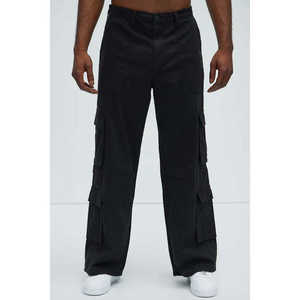 Pantalones de mezclilla multibolsillo estilo cargo retro para mujer Aspecto lavado informal con pierna ancha y corte tridimensional - Product Image 5