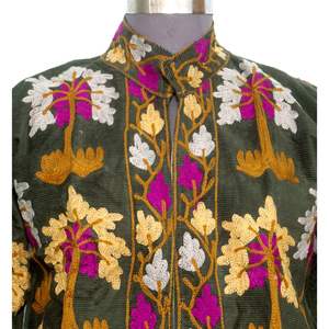 Suministro al por Mayor de Chaquetas Acolchadas de Algodón 100% Bordadas para Mujer, Estilo Retro Bohemio, Ecológicas y Transpirables de Fábrica - Product Image 3