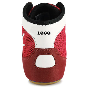 Chaussures d'entraînement de boxe et de lutte professionnelles, respirantes, antidérapantes, pour hommes, logo personnalisé imprimé et brodé, cuir véritable, toutes saisons - Product Image 4