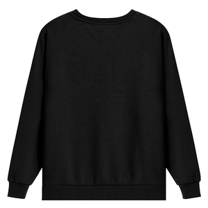 เสื้อสเวตเชิ้ตคอกลมสีดำสำหรับผู้หญิง แขนยาว ผ้าถัก สีพื้น ใส่สบายๆ ในฤดูใบไม้ร่วง ทรงปกติ ผ้าฝ้าย/ใยไผ่ ระบายอากาศได้ดี - Product Image 2