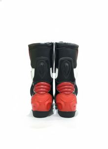 Bottes de moto pour homme, confortables, antidérapantes, en cuir véritable, imperméables, coupe-vent, hauteur genou, toutes saisons, légères, noires, sport, streetwear - Product Image 3