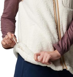 Chaleco de Sherpa Crema para Mujer de Calidad Premium con Cierre de Cremallera en el Bolsillo Frontal, Cuello Alto, Ropa Exterior Informal, Fabricante OEM - Product Image 6