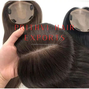 Cabello humano Remy Premium Topper 5X5 y 5X6 para extensiones de cola de caballo marrón de encaje suizo - Product Image 1