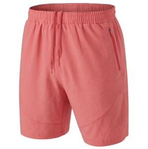 Lightweight Breathable Men's Shorts Front Logo <b>Canvas</b> Fabric Elastic Waist Custom Logo <b>Plain</b> Dyed - Product Image 1