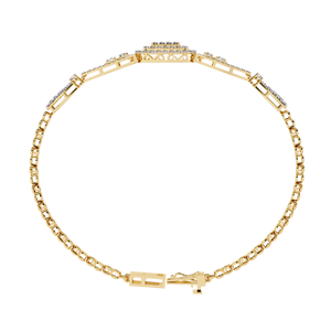 Pulseras de lujo al por mayor, oro sólido de 14K, diseño de halo doble con diamantes cultivados en laboratorio de corte redondo, pulsera nupcial para mujer - Product Image 3