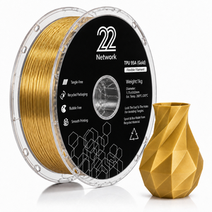 Filamento TPU 95A de 22 Network, Color Oro Sólido, 1.75mm, Bobina de 1kg, Flexible, Alta Elasticidad, para Impresora 3D, Venta al Por Mayor - Product Image 1