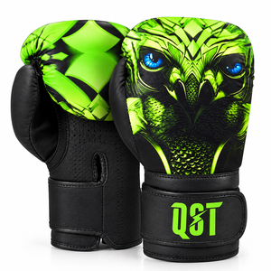 Guantes de boxeo de cuero PU para niños con correa de muñeca, guantes de boxeo con velcro, logotipo de color personalizado, guantes de boxeo de cuero de alta calidad para niños. - Product Image 1
