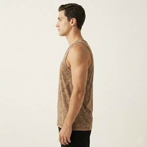 Wholesale Custom Blank Acid Wash Tank Tops <b>Men</b> Gym Fitness <b>Vest</b> Sleeveless 100% Cotton Quick Dry Breathable for Solid - Product Image 3