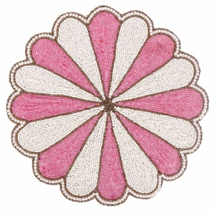 Recién llegado, hecho a mano con cuentas mantel de mesa, placa de cargador con cuentas de cristal, manteles individuales con cuentas PARA CENA, fiestas de boda y decoración del hogar - Product Image 1