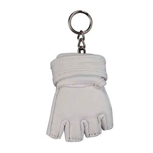 Faux Leather <b>Half</b> Finger Training Gloves Keychain Unisex Martial Arts <b>Slip</b>-On Red Black White Pink Blue - Product Image 4