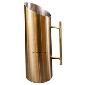 Nouvelle Arrivée Pichet à Eau en Acier Inoxydable Doré Finition Antique Forme Géométrique avec Poignée Style Moderne Antique - Product Image 2