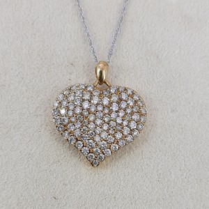 Collier pendentif en forme de cœur avec diamant naturel rond de 1,75 carat, en argent sterling plaqué or, tendance pour femmes, JEWELSPAARK - Product Image 4