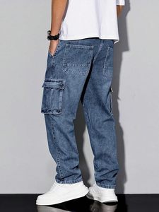 Jean cargo pour homme résistant au vent, coupe élégante, confortable, style tendance, haute qualité, multi-poches, personnalisable par le fabricant - Product Image 1