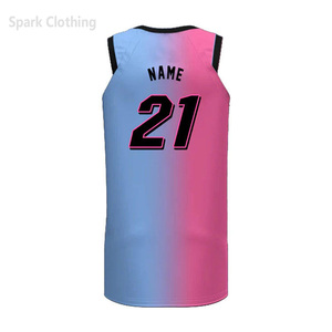 Nouveau maillot de basket personnalisé pour homme, sans manches, imprimé par sublimation, dégradé de couleurs, respirant, en polyester, débardeur unisexe pour adulte - Product Image 2