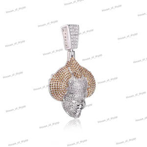 Colgante con Incrustaciones de Diamantes Moissanite, Plata 925 con Acabado en Dos Tonos, Joyería de Lujo Estilo Hip Hop - Product Image 2