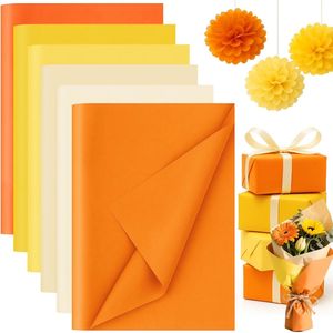 330 Fogli di Carta Velina 14 X 10 Pollici per Lavori Manuali, Arancione, Giallo e 5 Altri Colori Assortiti per Confezioni Regalo, Compleanni, Festività - Product Image 1