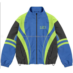 Conjunto Deportivo Cortavientos para Hombre, Bloques de Color, Manga Larga, Cierre de Cremallera, Cuello Alto, Secado Rápido, Estilo Deportivo, Ropa de Primavera para Adultos - Product Image 5