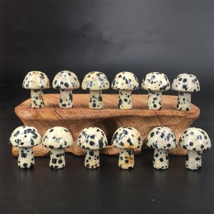 Pierre de jaspe dalmatien naturel sculptée en forme de champignon, jaspe tacheté, cristal de guérison pour le Reiki, la décoration Feng Shui, vente en gros - Product Image 4