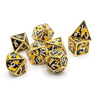 Dés en métal polyédriques de luxe pour D&D, en alliage de zinc émaillé, pour jeux de rôle sur table
