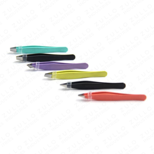 Pince à épiler inclinée en acier inoxydable couleur personnalisée, revêtement poudré, outil de beauté de précision, marque privée - Product Image 2