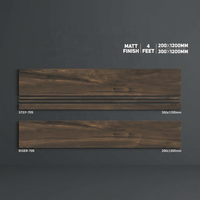 Carreaux de marche en porcelaine Vistaar, finition mate, design bois, antidérapants, pour intérieur, 300x1200/1200x200, épaisseur 11 mm