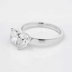 Toi Et Moi Pear And Round Cut Moissanite Two Stone <b>Ring</b> 0.71CT Each original <b>925</b> <b>Silver</b> for Women Anniversary Gift For Partners - Product Image 2