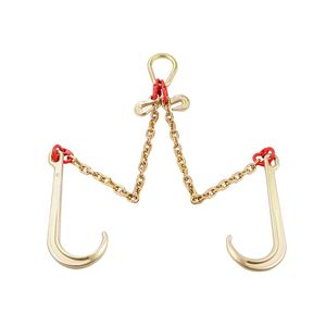 Catena di traino G80 V Bridle per impieghi gravosi 5/16'' x 2 con ganci a J da 15'' per trasporto e traino - Product Image 2