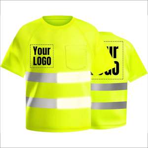 Camisetas de Seguridad con Cinta Reflectante al Mejor Precio, Transpirables, 100% Algodón, Ropa de Trabajo de Alta Visibilidad para Construcción - Product Image 2