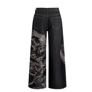 Vaqueros acampanados personalizados para mujer, de cintura alta, estampados, de mezclilla, estilo vintage, elásticos, a la moda, OEM ODM, venta al por mayor - Product Image 4