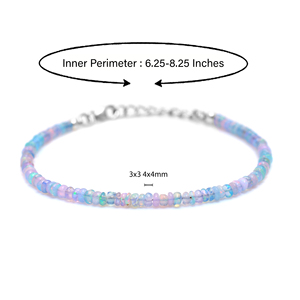 Natural Ethiopian Opal Classic Fashionable Strand <b>Bracelet</b> 925 Sterling Silver Smooth <b>Gemstone</b> Handmade Unique Design High - Product Image 2