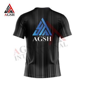 เสื้อยืดแขนสั้นผู้ชาย AGSH พิมพ์ลายแบบซับลิเมชั่น ลายทาง แห้งเร็ว ทรงเข้ารูป สปอร์ต คอกลม - Product Image 5