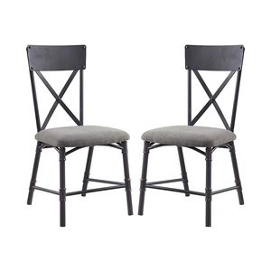 Set di 2 sedie da pranzo con cuscini per seduta grigi e neri sabbia - Product Image 1