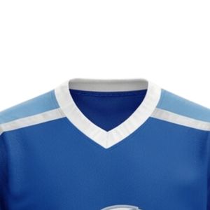 Camiseta Deportiva de Hockey sobre Hielo Sublimada en Azul Rey para Hombre, Cuello en V, Manga Larga, Uniforme Deportivo de Poliéster - Product Image 3