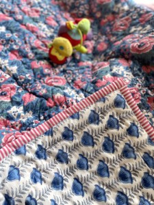 Reversible Printed Cotton <b>Quilt</b> Bohemian <b>Floral</b> Design Handmade All Season Home Decor Reversible Block Print Baby <b>Quilt</b> - Product Image 1