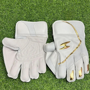High Quality Durable <b>Cricket</b> Keeping Gloves Made of Leather for Match and Training Ambidextrous Double-Stitched Design - Product Image 6