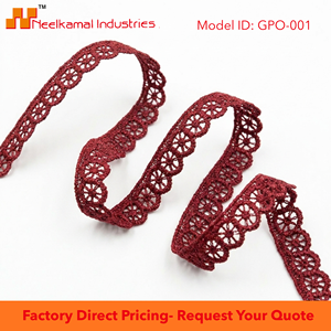 Encaje Guipur Rojo de 10mm Directo de Fábrica, 20 Metros, Lujoso, Tradicional, Ecológico, para Bordes de Sarees, Mangas de Blusas y Manualidades de Costura - Product Image 5