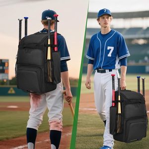 Roziv Sports Custom Color Polyester Baseball Sports Backpack Water Bottle Pocket Helmet Compartment High Quality Unisex Arcuate - Product Image 6