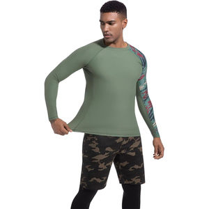<b>Men</b> Sleeveless Rash Guard Green Camo Print Sublimation Quick Dry Polyester <b>Compression</b> <b>Shirt</b> UPF50+ 120g - Product Image 4