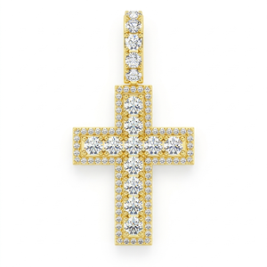 Trendy Custom Hip Hop 925 Silver Rhodium Plated Moissanite Iced Jesus Cross Christian Religious Party Children's Unisex <b>Pendant</b> - Product Image 1