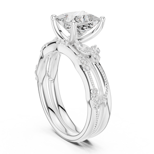 <b>Couple</b> Band For Wedding <b>Rings</b> 14K Gold VS1 E Color 2 CT Princess Cut IGI Lab Grown Diamond Engagement Gift <b>Rings</b> - Product Image 6