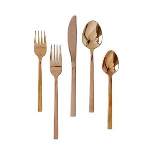 Juego de cubiertos de acero inoxidable chapado en oro, alta calidad, elegante, hecho a mano - Product Image 1