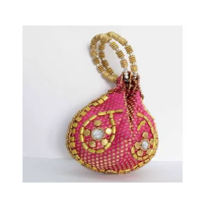 Traditional Indian Potli Women Handbag Handmade Bag Potli <b>Clutch</b> Purse <b>Wedding</b> Diwali Gifts Indian Return Gift - Product Image 4