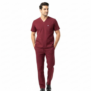 OEM Factory Men Hospital <b>Scrub</b> Suit Cotton Doctor Medical Uniform Set Breathable Comfortable High Quality <b>Scrub</b> Suits Custom - Product Image 1