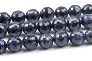 Perles de saphir bleu foncé de 7 mm, qualité supérieure, pierres précieuses naturelles authentiques, micro-facettées, rondes, en vrac, options de lots en gros - Product Image 4