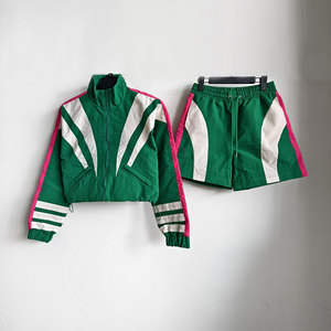 Men Solid Hooded <b>Wind</b> <b>Breaker</b> Tracksuit Set Full Sleeve Stand Collar Zipper Fly Sporty Style Breathable Polyester Shorts - Product Image 1