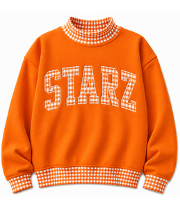 Sweat-shirt décontracté personnalisé à col roulé pour femme, motif à carreaux, à pois, patchwork, grande taille, en coton, pull oversize - Product Image 5
