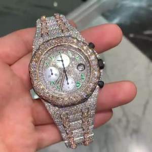 Reloj de Moissanita Personalizado de Alta Calidad con Incrustaciones de Diamantes VVS, Estilo Hip Hop, Regalo para Hombre - Product Image 2