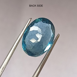Aigue-marine naturelle de 6,55 carats, bleu Santa Maria, taille ovale facettée, translucide, pierre précieuse en vrac avec jeu de couleurs, provenant du Brésil - Product Image 6