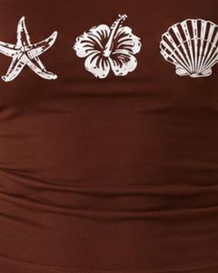 เสื้อครอปสายเดี่ยวสีน้ำตาลเข้มแบบสั่งทำพิเศษสำหรับผู้หญิง ทรงเข้ารูป ใส่สบายสำหรับฤดูร้อน ลายพิมพ์ลำลอง เนื้อผ้านุ่ม ยืดหยุ่น แฟชั่น - Product Image 6