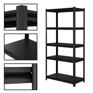 Scaffali da Garage RT a 5 Ripiani in Acciaio Nero Opaco con Struttura Robusta e Ripiani Regolabili - Product Image 5